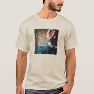 Camiseta Hombres de verdad pelean de rodillas