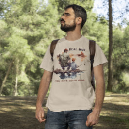 Camiseta Hombres de verdad pescan con sus hijos pescando
