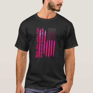 Camiseta Hombres de verdad roban la bandera rosa estadounid