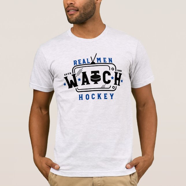 Camiseta Hombres de verdad ven cómo el hockey es divertido  (Anverso)