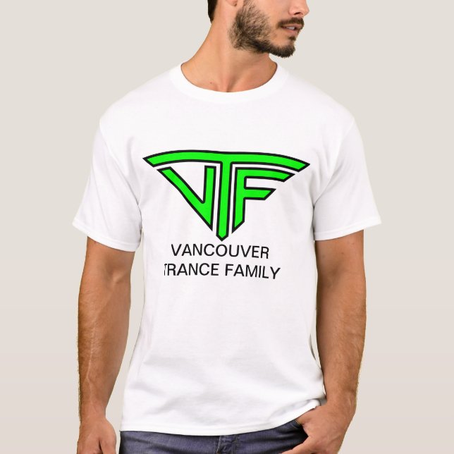 Camiseta Hombres de VTF (logotipo verde eléctrico) (Anverso)