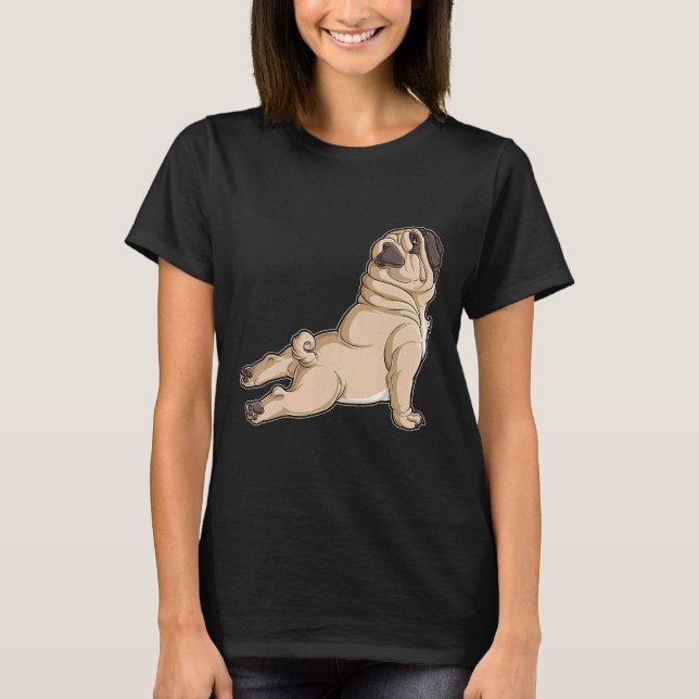 Camiseta Hombres de Yoga Pug Hombres Mujeres Perros Amantes (Anverso)