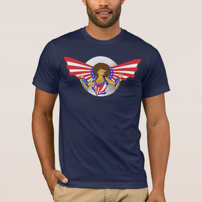Camiseta Hombres del ángel del amor del Afro (Anverso)