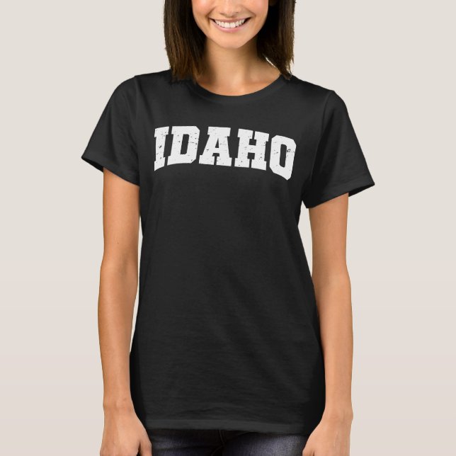 Camiseta Hombres del Estado de Idaho Mujeres Niños Retro Or (Anverso)