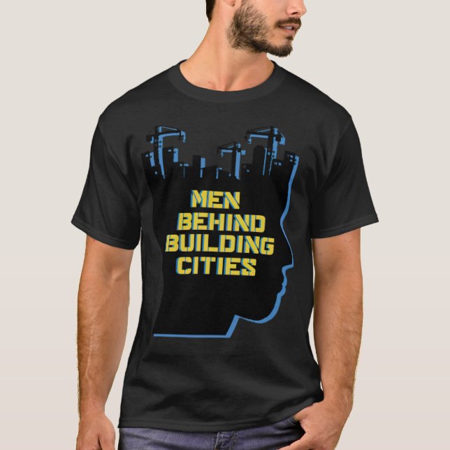 Camiseta Hombres detrás del edificio Astronauta camioneta d (Anverso)