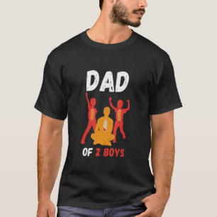 Camiseta Hombres Día de los Padres 2 Niños totalmente carga