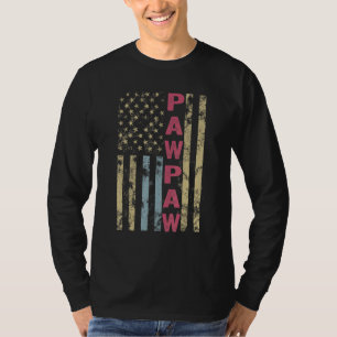 Camiseta Hombres Día De Padres Pawpaw Bandera Estadounidens