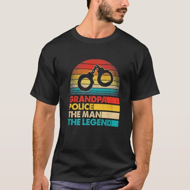 Camiseta Hombres Día del Padre Abuelo Policía el hombre la  (Anverso)