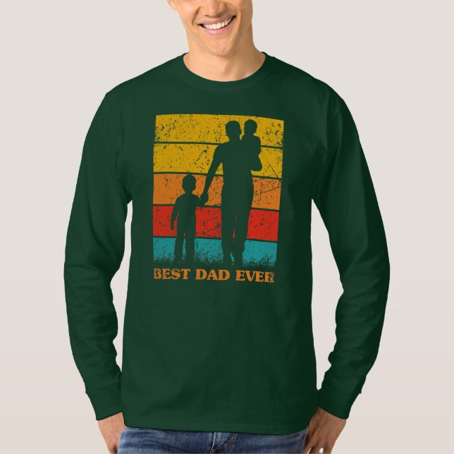 Camiseta Hombres Día del Padre mejor papá jamás retro atard (Anverso)