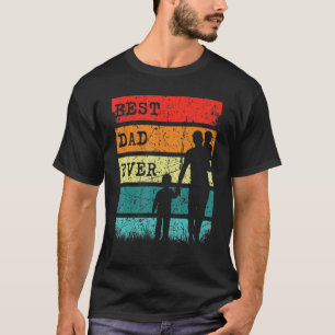 Camiseta Hombres Día del Padre Mejor Papá Nunca Retro Atard