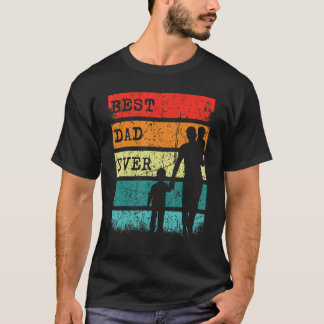 Camiseta Hombres Día del Padre Mejor Papá Nunca Retro Atard