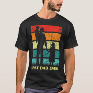 Camiseta Hombres Día del Padre Mejor Papá Nunca Retro Atard