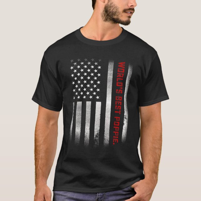 Camiseta Hombres Día del Padre mejor poppie del mundo (Anverso)