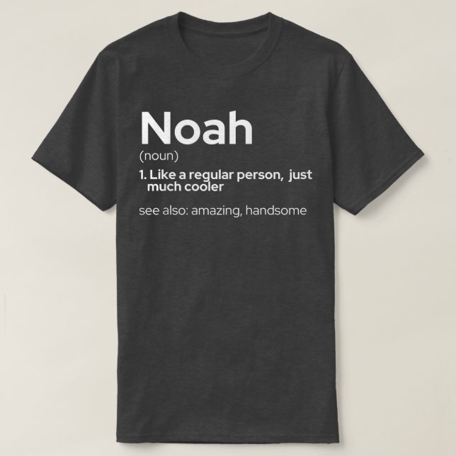 Camiseta Hombres Divertido Nombre Personalizado Noah  (Diseño del anverso)