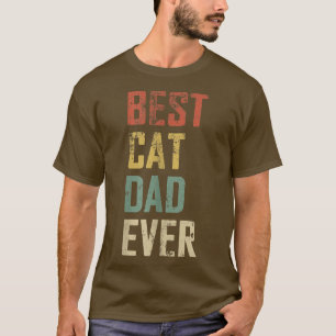 Camiseta Hombres Divertido Padre Día Vintage Mejor Papá Gat