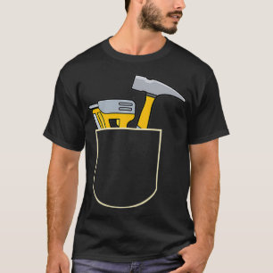 Camiseta Hombres Divertido Tejido De Nail Gun En El Techo D