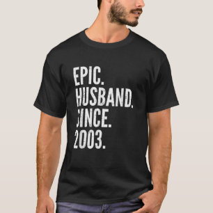 Camiseta Hombres divertidos 18 años de Boda Epic Husband S