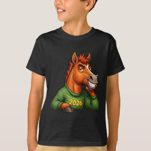 Camiseta Hombres Divertidos Caballo Lunar Festivo Dibujo An