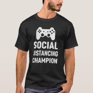 Camiseta Hombres divertidos: Campeón de la Distancia Social