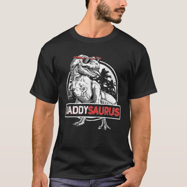 Camiseta Hombres Divertidos Daddysaurus T Rex Daddy Saurus  (Anverso)
