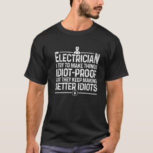 Camiseta Hombres divertidos de arte eléctrico Dad Lineman E