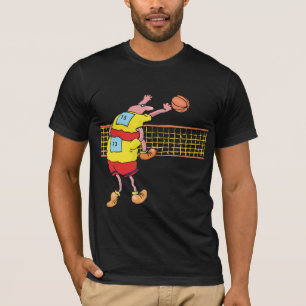 Camiseta Hombres divertidos del voleibol negros