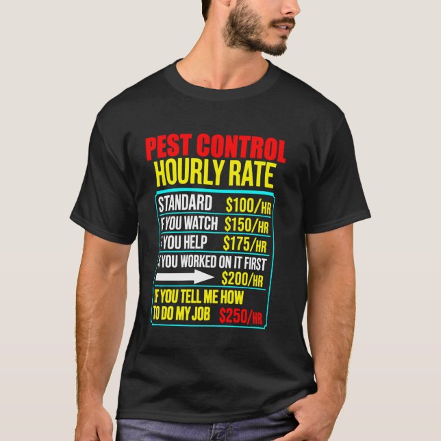 Camiseta Hombres divertidos exterminadores de control de pl (Anverso)
