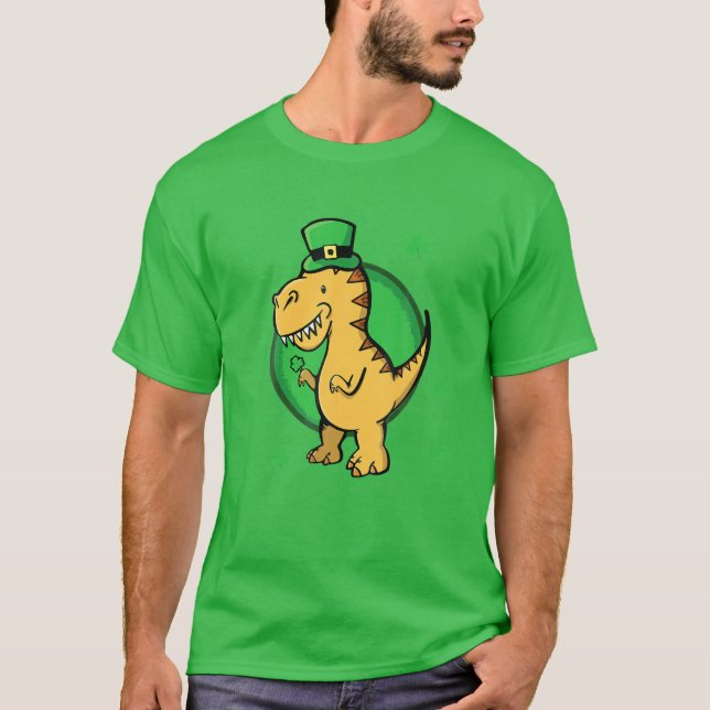 Camiseta Hombres divertidos irlandeses de los dinosaurios (Anverso)
