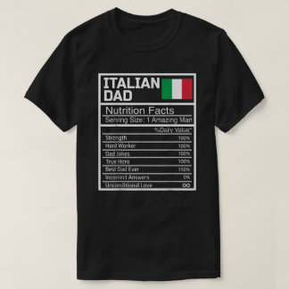 Camiseta Hombres Divertidos Papás Italiano Hechos Nutricion