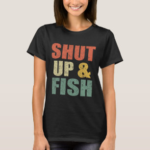 Camiseta Hombres Divertidos Se Callan Y El Pescado De Papá