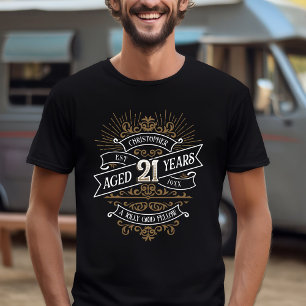 Camiseta Hombres divertidos Whiskey Cumpleaños 21
