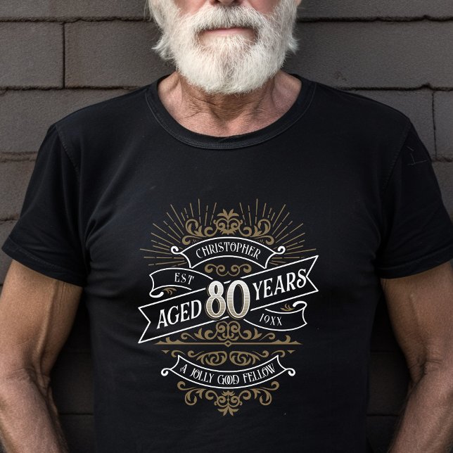 Camiseta Hombres divertidos Whiskey Cumpleaños 80 (Subido por el creador)