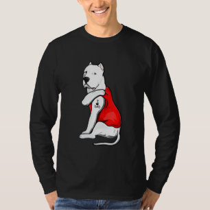 Camiseta Hombres Dogo Argentino Tatto de perro me encanta e