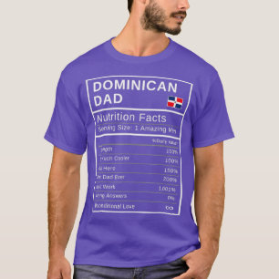 Camiseta Hombres Dominicano Papá Nutrición Hechos Día del P