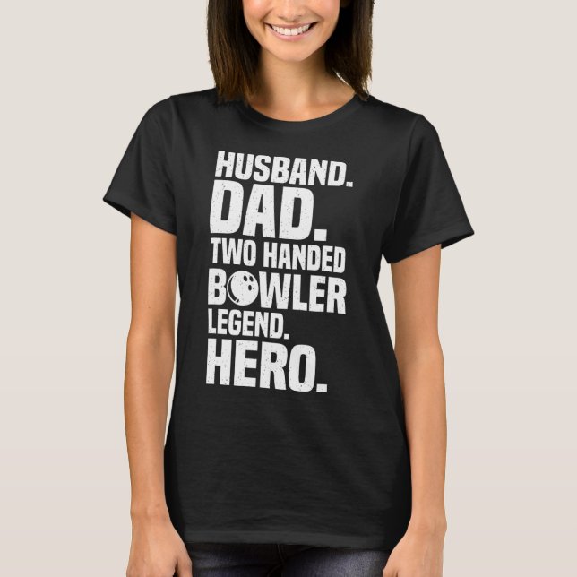 Camiseta Hombres Dos Bolas Graciosas De Bowler A Mano Para  (Anverso)