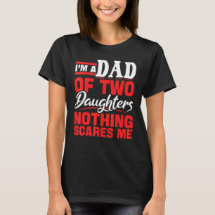 Camiseta Hombres Dos Hijas Hombres Padre Padres Día Fu