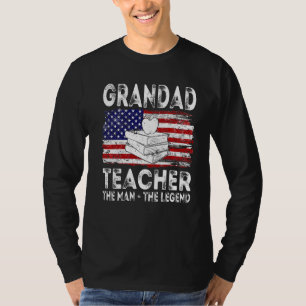 Camiseta Hombres Ee.Uu. Bandera Estadounidense Grandad Maes