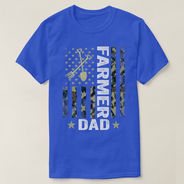 Camiseta Hombres EEUU Bandera Camoue Farmer Dad Patriótica (Diseño del anverso)