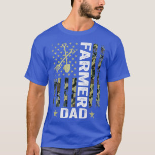 Camiseta Hombres EEUU Bandera Camoue Farmer Dad Patriótica