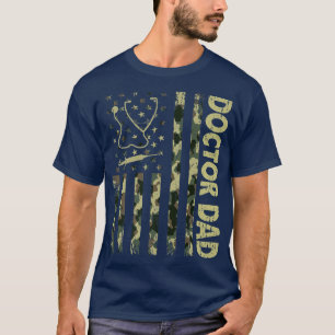 Camiseta Hombres EEUU Bandera Camoue Médica Papá Patriótico