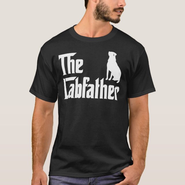 Camiseta Hombres El Padre De Laboratorio Labrador Papá Perr (Anverso)