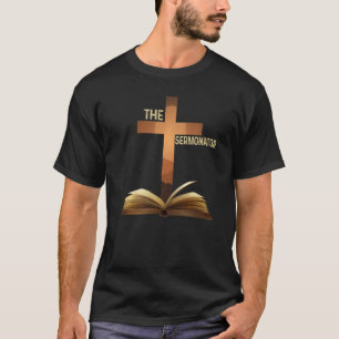 Camiseta Hombres El Sermonador Pastor Clero Cristiano Parro