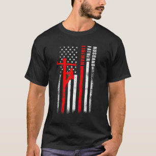 Camiseta Hombres Electric Cable Lineman Padre Papá Fat