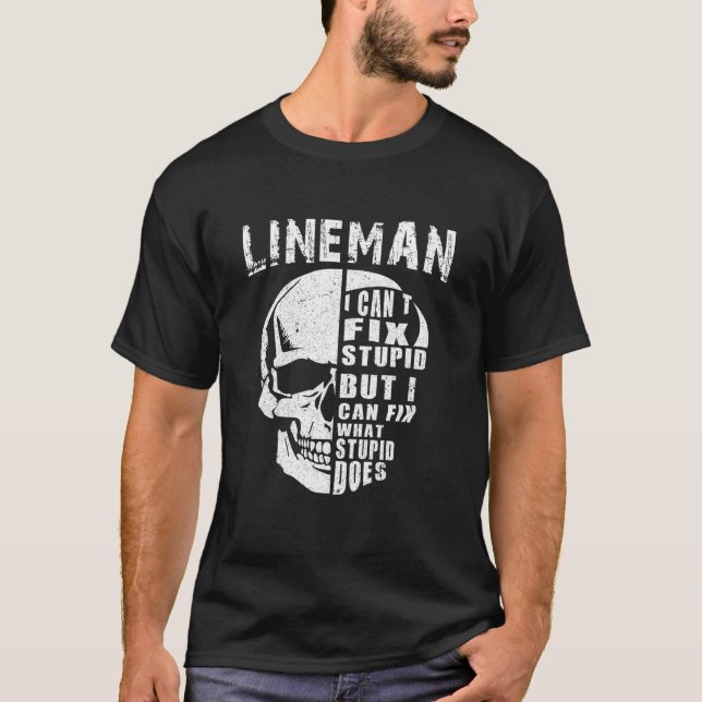 Camiseta Hombres Electroeléctricos Lingeman I Cant Fix Stup (Anverso)