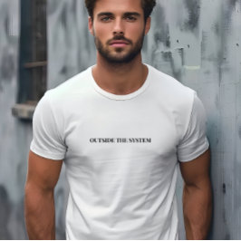 Camiseta Hombres Elegantes Blancos Fuera Del Lema Del Siste