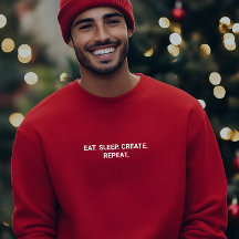 Hombres Elegantes Red Eat Sleep Crear Lema Repetid