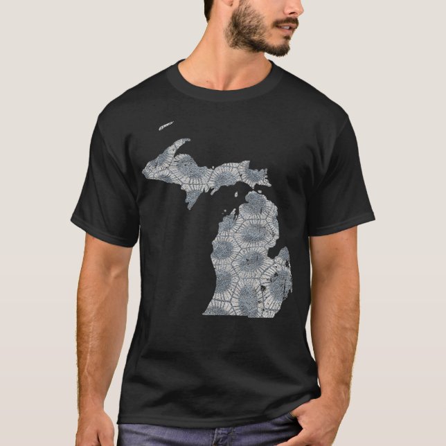 Camiseta Hombres en forma de Grandes Lagos Mujeres Piedra P (Anverso)