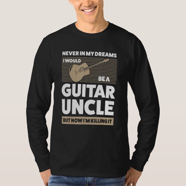 Camiseta Hombres en mis sueños yo haría guitarra tío (Anverso)