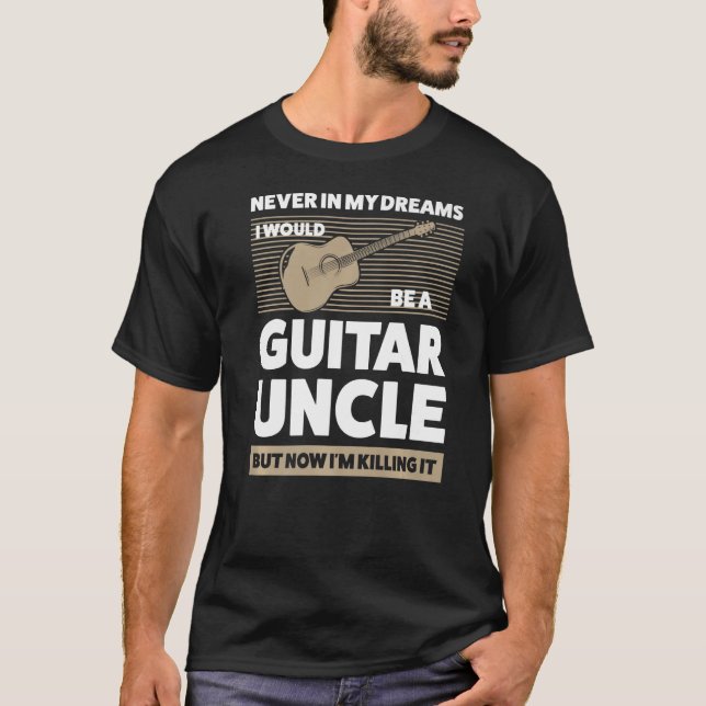 Camiseta Hombres en mis sueños yo haría guitarra tío (Anverso)