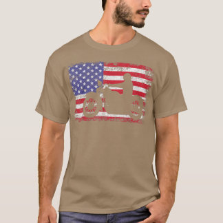 Camiseta Hombres en motocicleta de la bandera de Estados Un